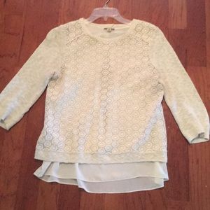 Lucky brand open back lace sweater
